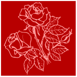 Floral Bloom - Ruby Red - Coaster - Round Ceramic Design