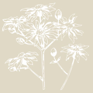 White Flowers - Canvas Shopper Tote Bag - Thread Project  Design