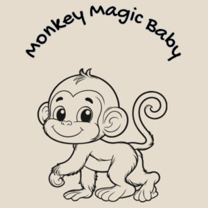 Monkey Magic - Black - AS Colour Organic Infant Wee Tee Design