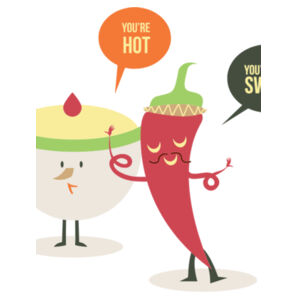 Hot 'n Sweet - White Tea Towel Design