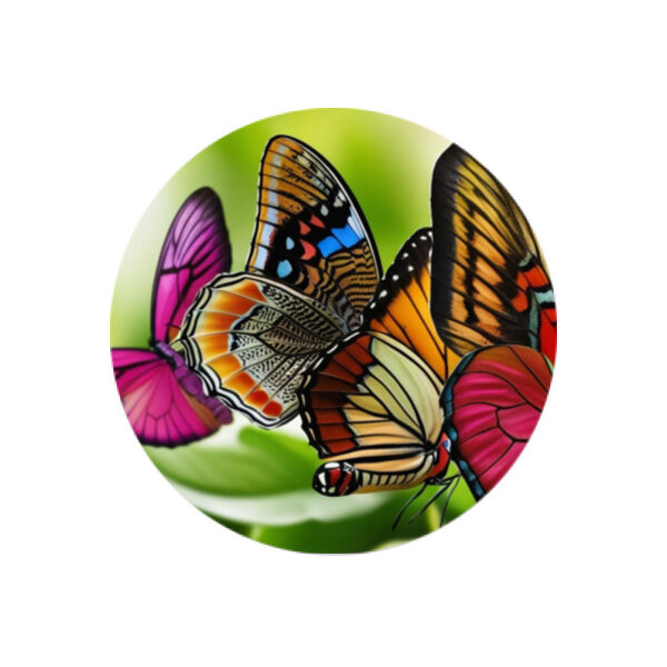 Butterflies - Coaster - Round Ceramic Thumbnail