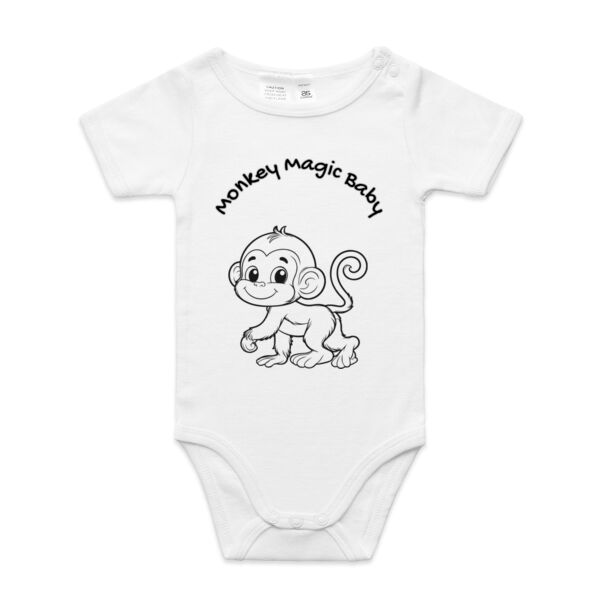 Monkey Magic - Black - AS Colour Organic Infant Mini-Me One-Piece Thumbnail