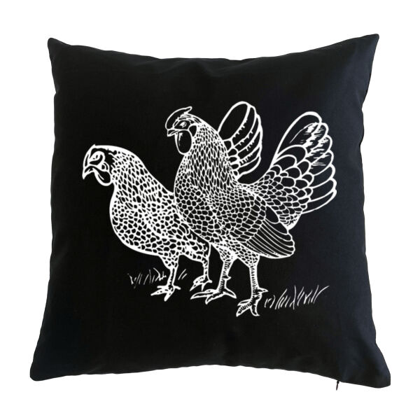 Two Chicks - White - Cushion cover Thumbnail